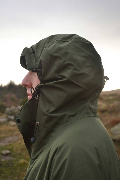 Fellow HikersBlog author Oisin modelling the hood