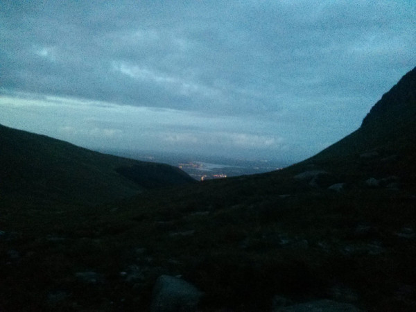 Newcastle at night from Donard