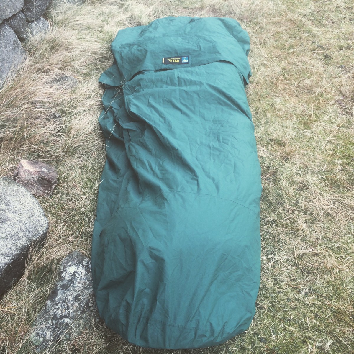 Titan Bivvy With xTherm Regular and lofted down bag inside