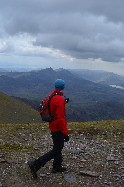 An image of me wearing the trousers while climbing Carrauntoohil