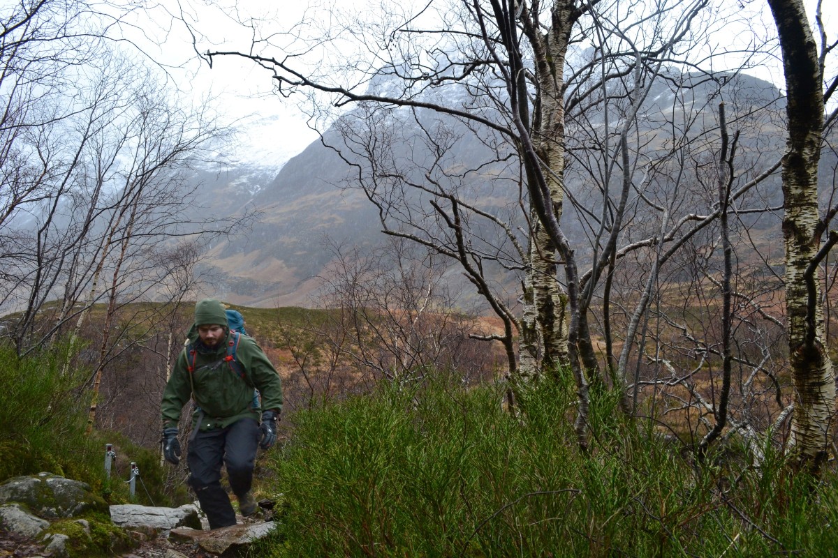 Fully layered up in the Scottish Highlands