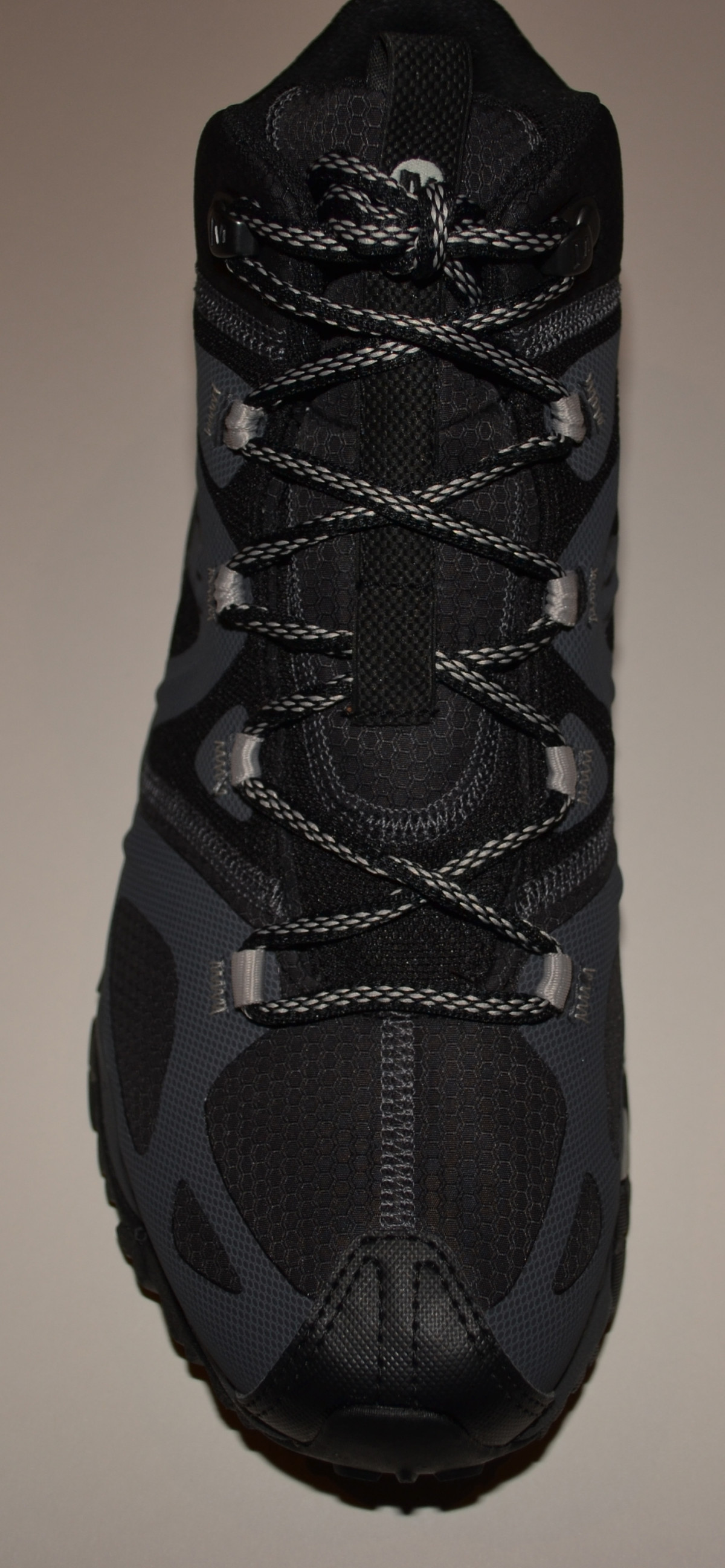 Sturdy fabric around the eyelets, with a breathable mesh elsewhere
