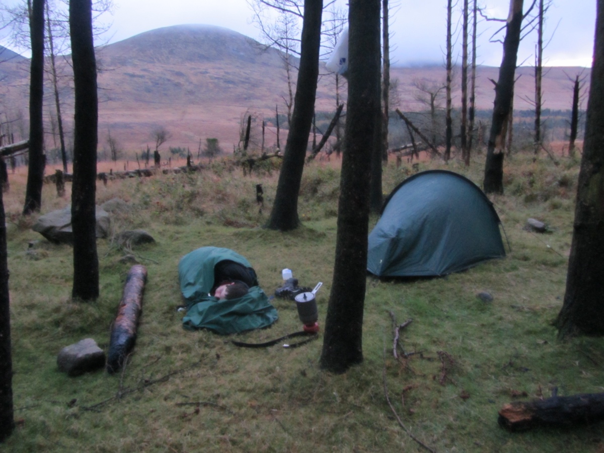 Dave and I snoozed on a little while John built up the fire