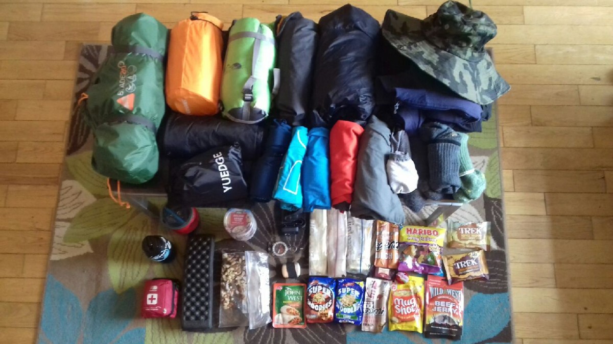Packed contents for the Bangor trail - with room to spare!