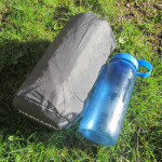 Packed Thermarest xTherm in comparison to a one litre bottle