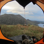 Vango Mirage with open porch offering brilliant ventilation and views
