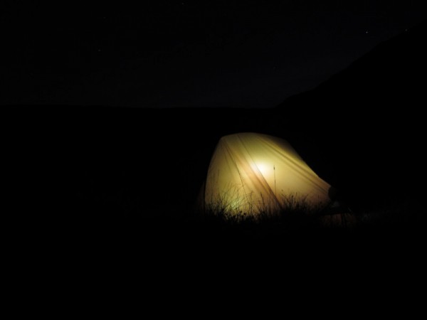 tent glowing in the dark