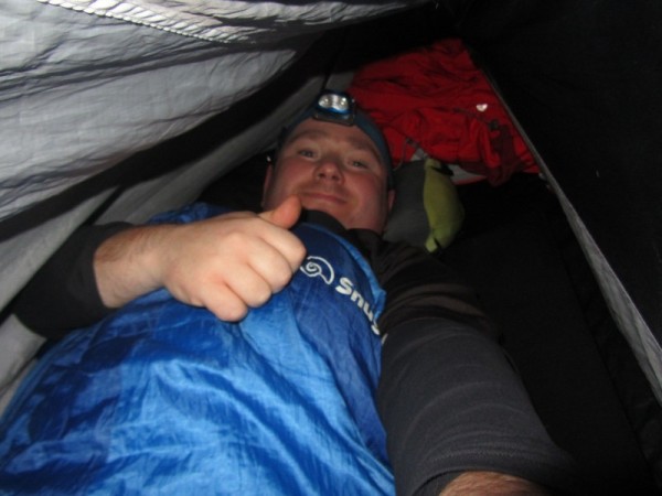 A picture of me inside the tent