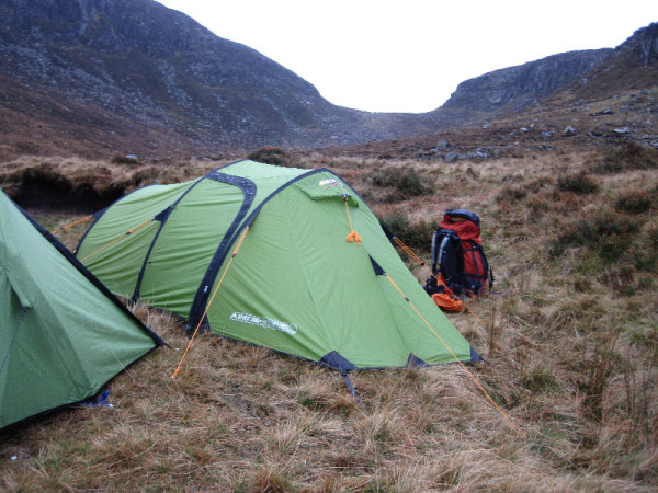 Set-up just below the Hares' Gap in the Mourne Mountains, Northern Ireland