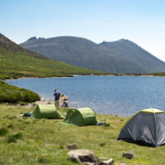 tents pitcheed beside Loughshannagh