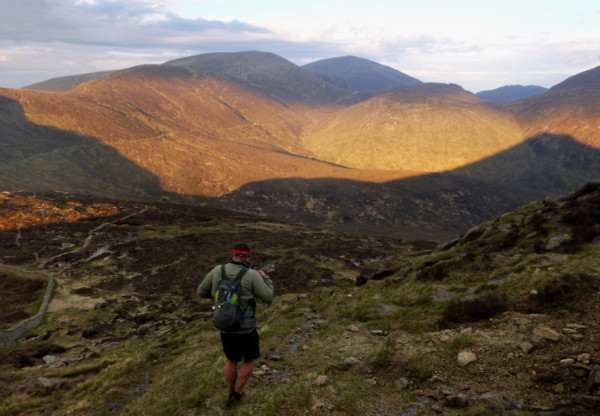 Wearing the Buffalo while walking the Mourne Wall