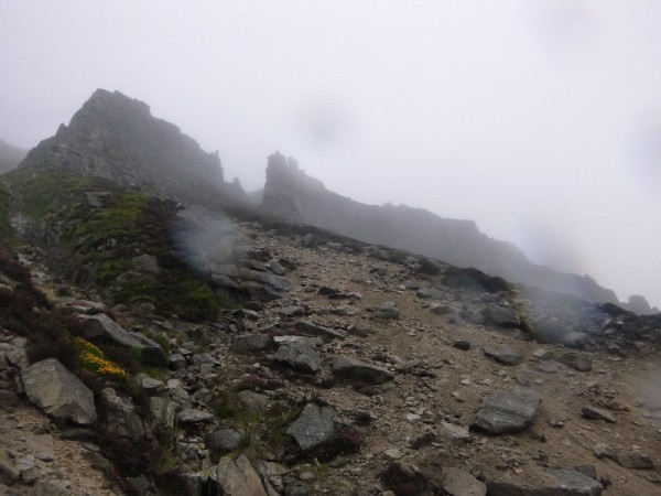 the castles of Commedagh in the rain