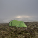 Tent pitched on Antrim Hills