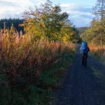 Sun setting as we set off