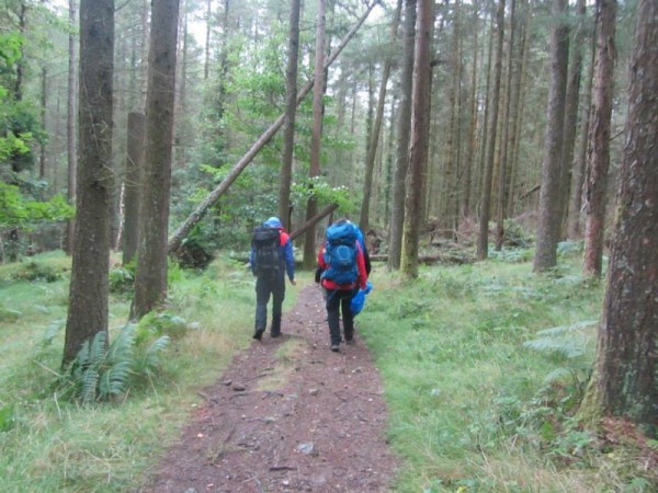 Heading back down the track.