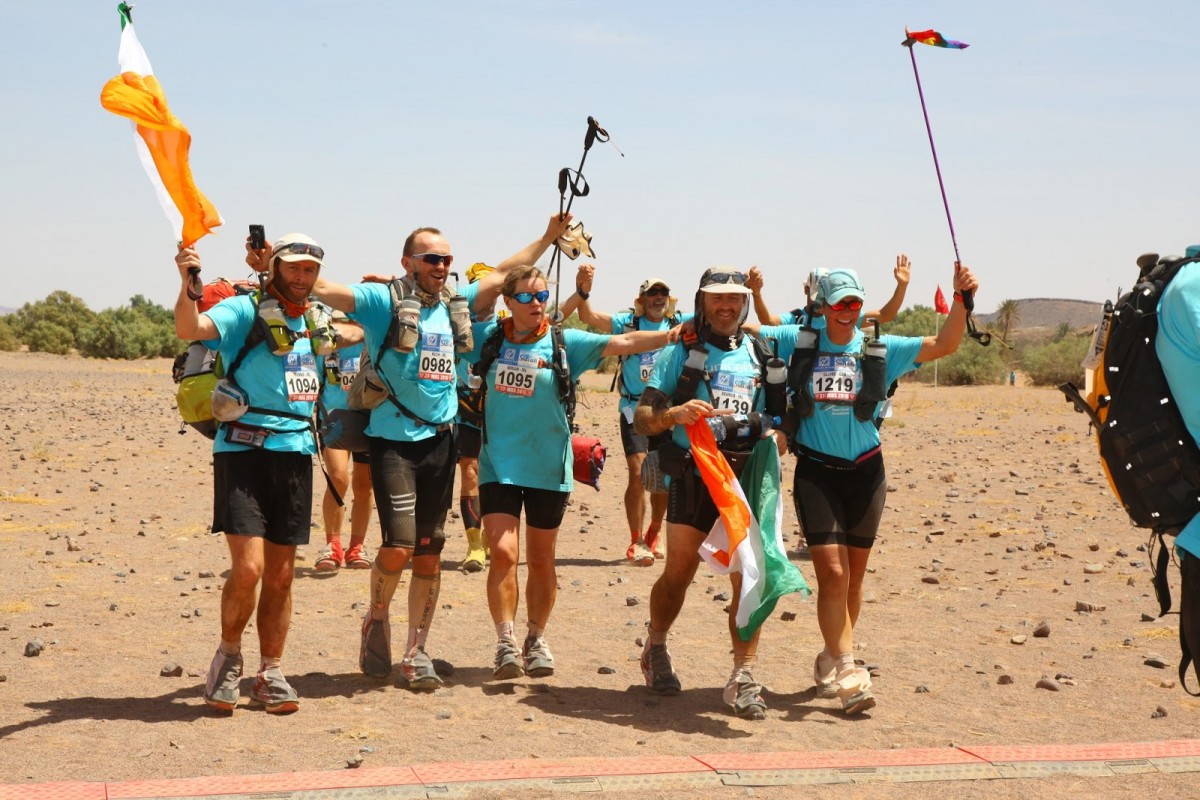 The Irish crew coming over the finish line, a great bunch of guys and girl!